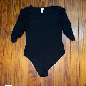 H&M Black Long Sleeve Bodysuit Size L